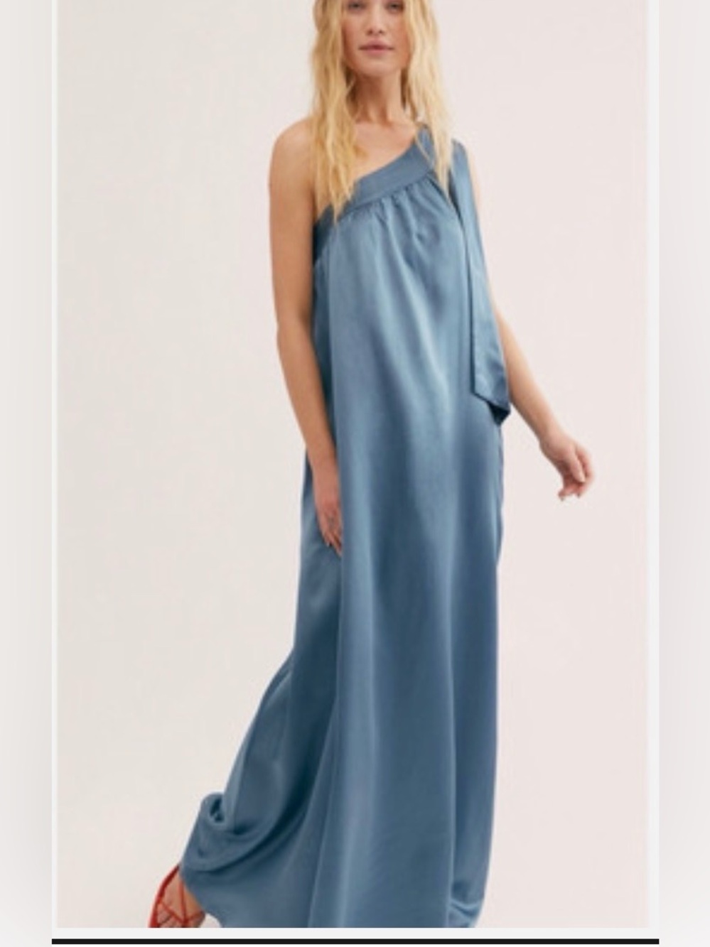 Free People Soa One Shoulder Maxi Dress Blue Size S NWT